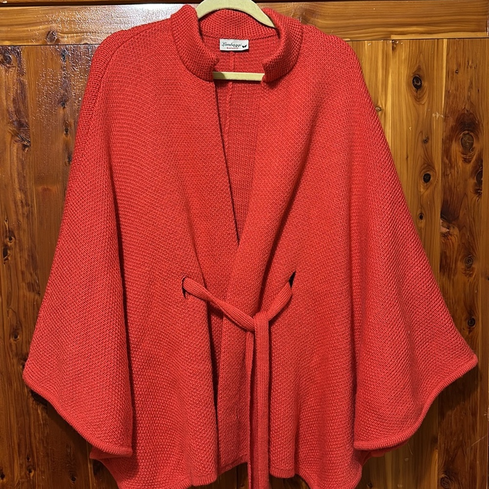 Pumpkin Color Poncho Shawl